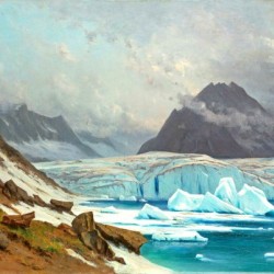 The Dreieckhorn and Aletsch Glacier seen from the Maerjelensee, Valais, 1885